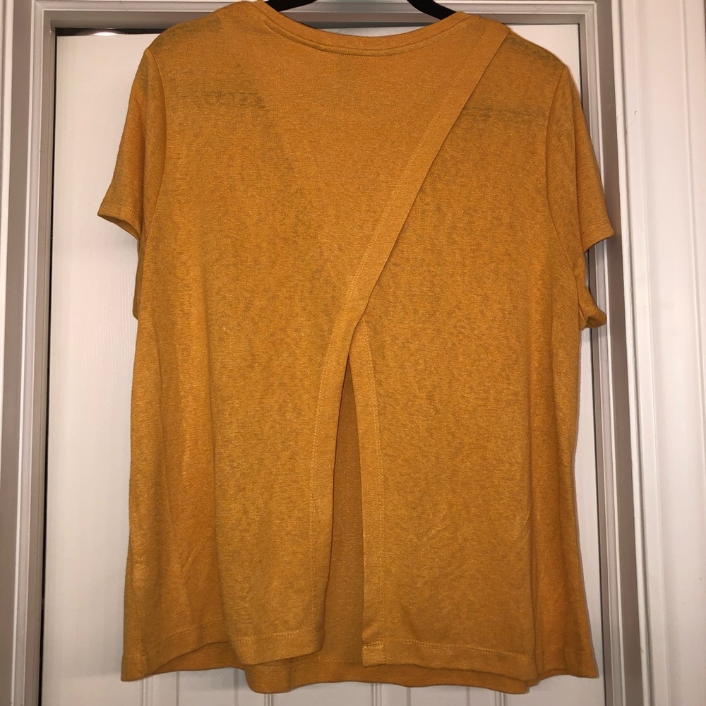 Mustard Yellow Open Back Tee